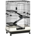 Cage pour petits animaux roulante 3 plates-formes démontables 3 rampes plateau inférieur amovible métal PP 81,2 x 52,7 x 114 cm noir-0