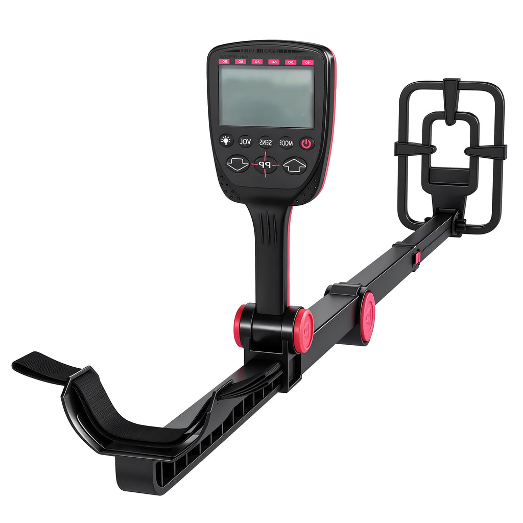Détecteur de Métaux, Bobine Étanche IP68 avec Écran LCD, 4 Modes, Haute Précision Hauteur Réglable, 139x26x30cm, Noir-0