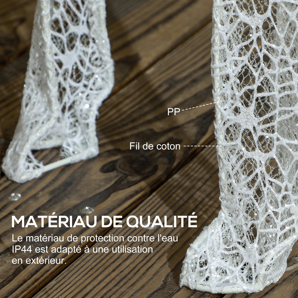 Renne et traîneau lumineux de Noël avec 170 LED blanc chaud, décoration de Noël pour intérieur et extérieur, 50x29x42cm-5