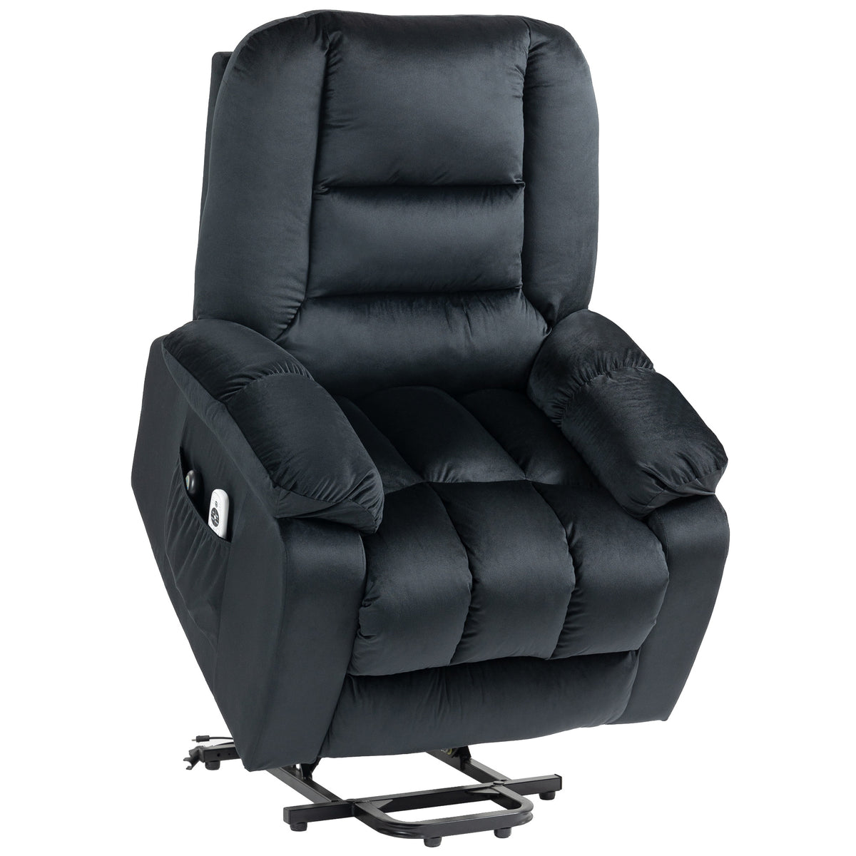 Fauteuil releveur électrique fauteuil de relaxation inclinable 8 points de massage vibrants 85 x 94 x 107 cm noir-0
