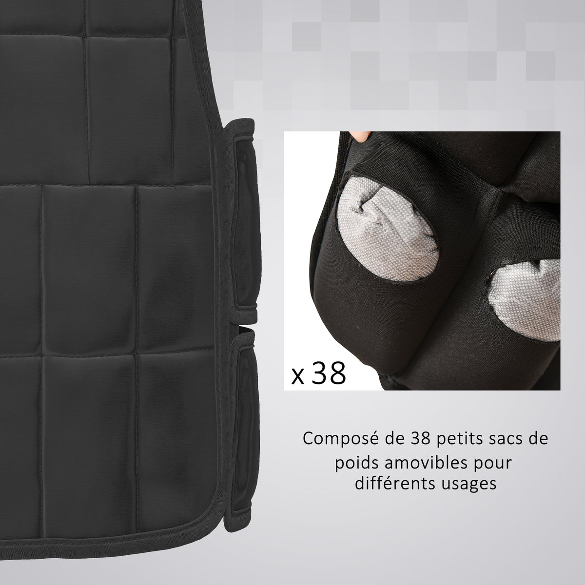 Gilet lesté réglable - .fr x FFHandball - veste lestée 20 Kg max. poids amovibles entrainement musculation exercice-3