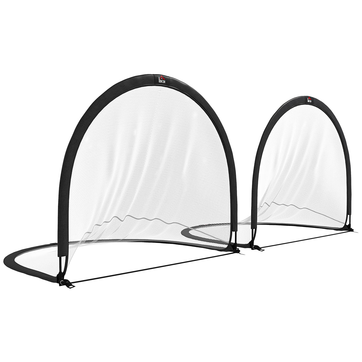 Lot de 2 cages de football système Pop Up avec sac de transport et piquets de fixation-0