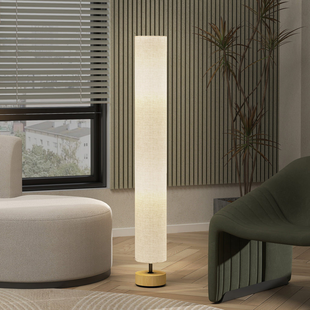 Lampadaire sur pied de salon avec abat-jour en lin, interrupteur à pied, 2 x douille E27, 120 cm, gris-8