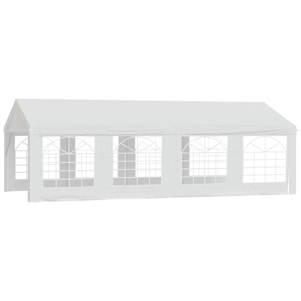 Tente Tonnelle de Réception Jardin Chapiteau PE Imperméable Tube Acier 7.98L x 3.92l x 2.8Hm Blanc Neuf 14-9
