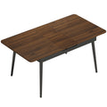 Table à Manger Extensible Rectangle pour 4 à 6 Personnes, Table de Cuisine 130-160 cm avec Coins Arrondis, Noyer Clair-0