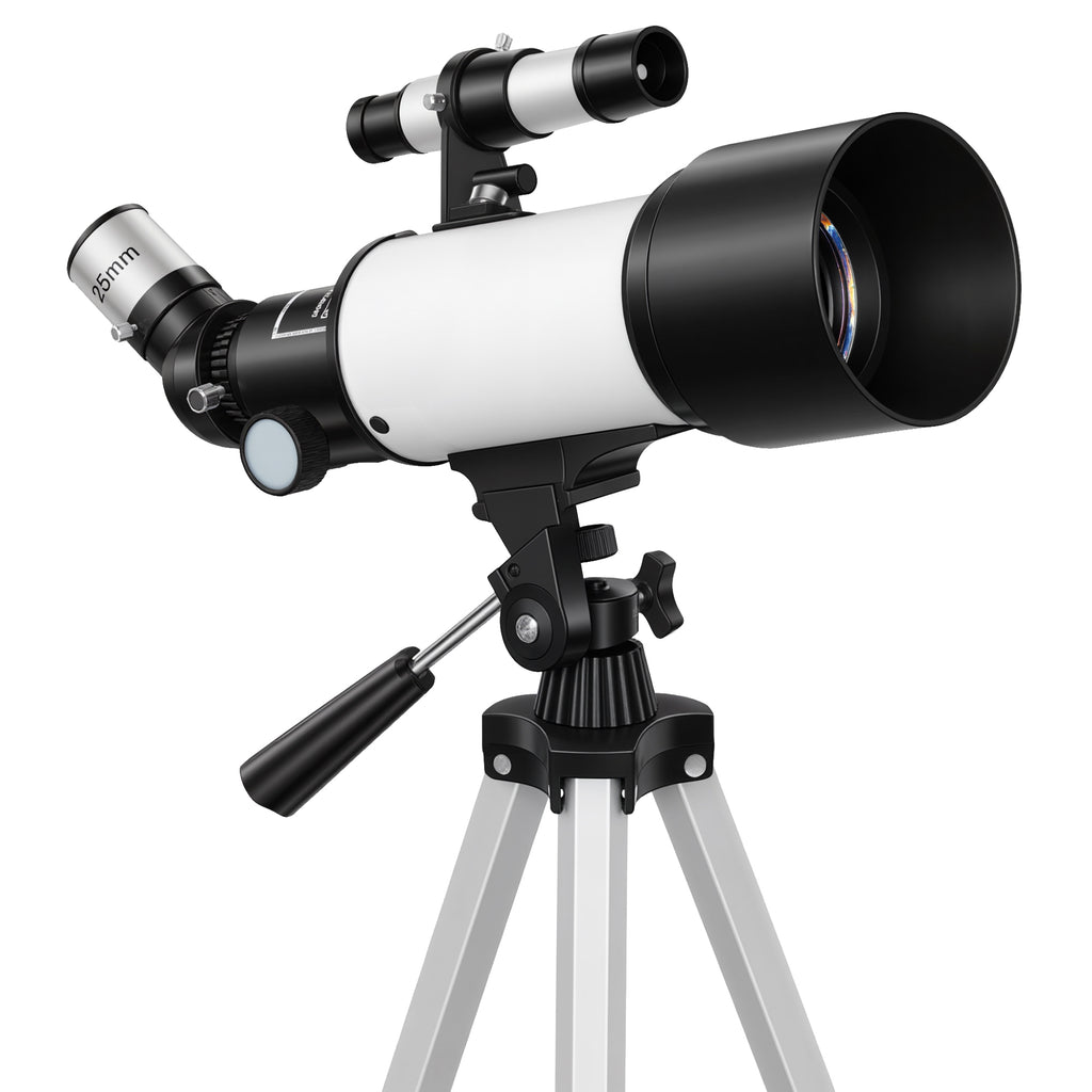 Télescope astronomique adultes et débutants 70 mm, télescope réfracteur 40X/16X trépied réglable, 80 x 80 x 135 cm blanc-0