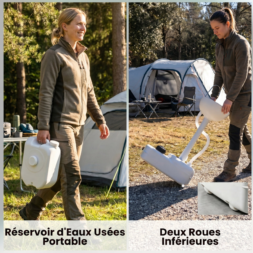 Évier à Main Portable Station de Lavage Camping Jardin Extérieur Voyager avec Réservoir d'Eau 17L Gris-6
