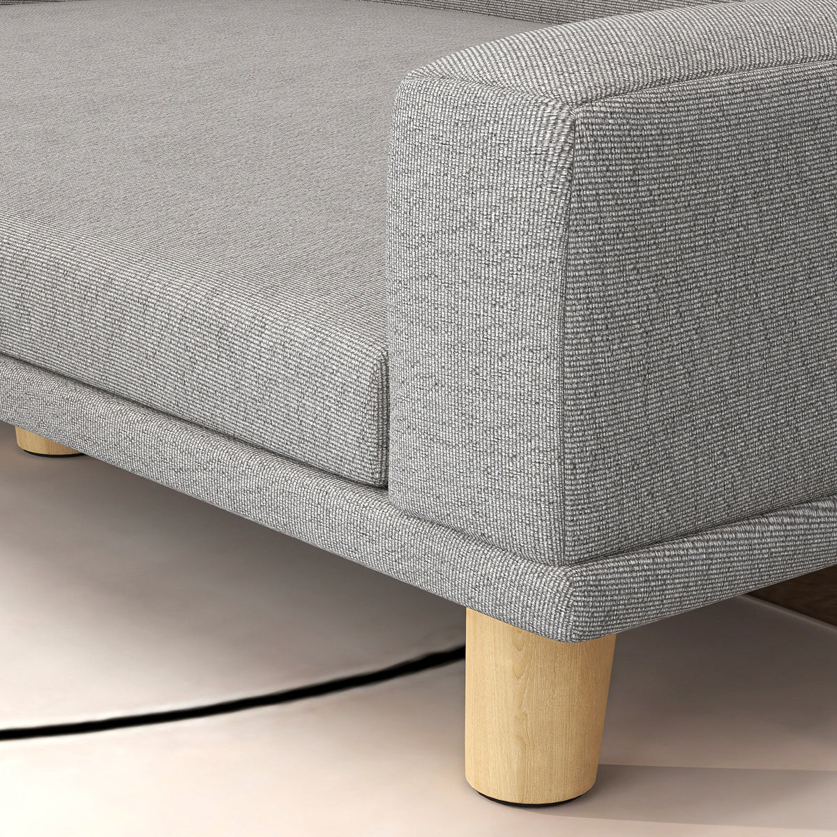 Canapé pour chien grand lit surélevé pour chien coussin lavable cadre en bois tissu polyester 98 x 67 x 25 cm gris-7
