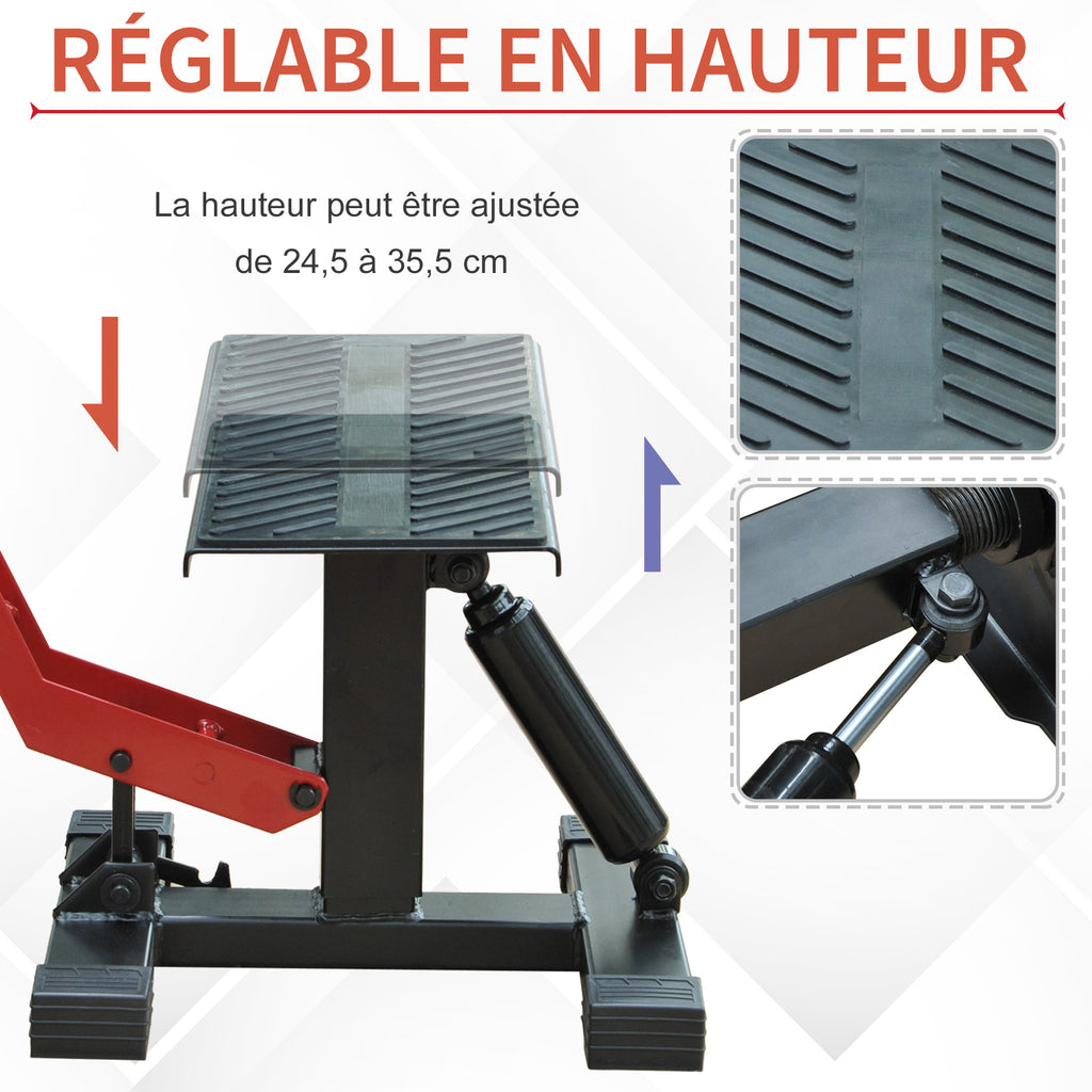 Support universel de moto réglable cric hydraulique Support de motocross Absorbeur de chocs 150kg de charge-5