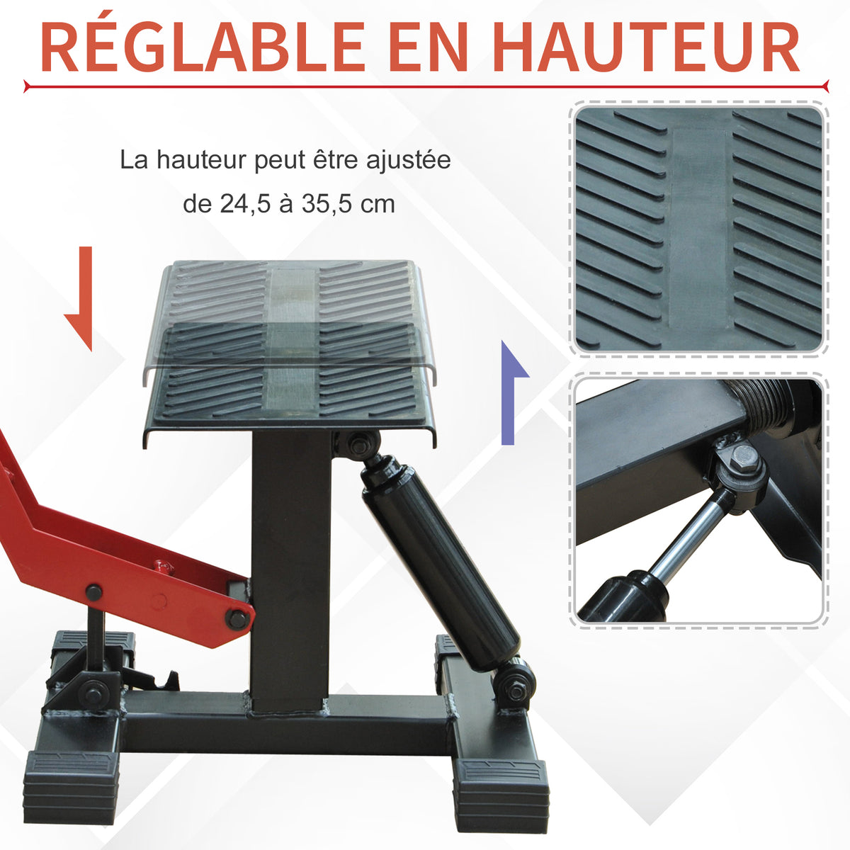 Support universel de moto réglable cric hydraulique Support de motocross Absorbeur de chocs 150kg de charge-5