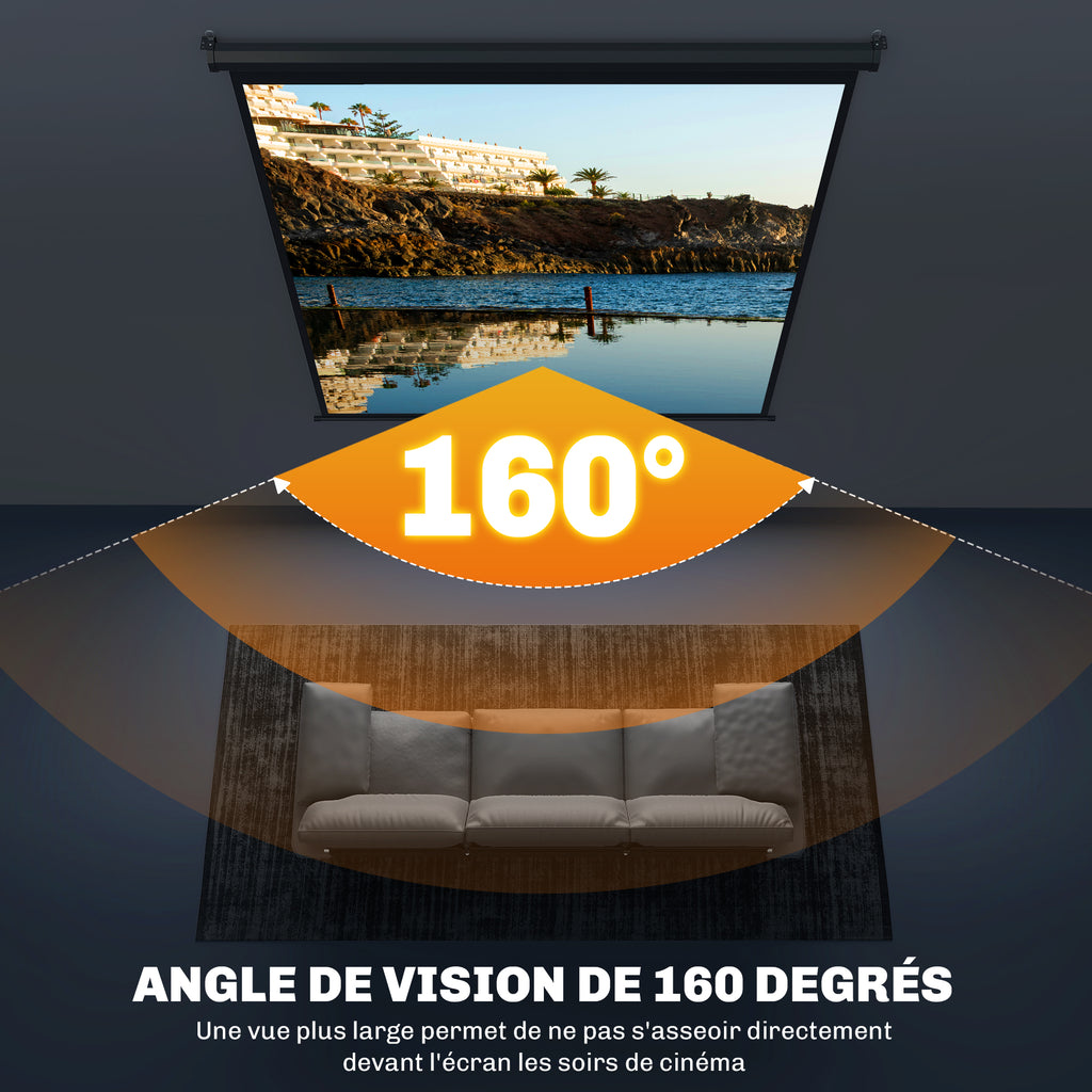 Écran de projection TV et Home Cinema de 99 Pouces vidéo projecteur 1:1 4K HD, 178L x 178H cm-4