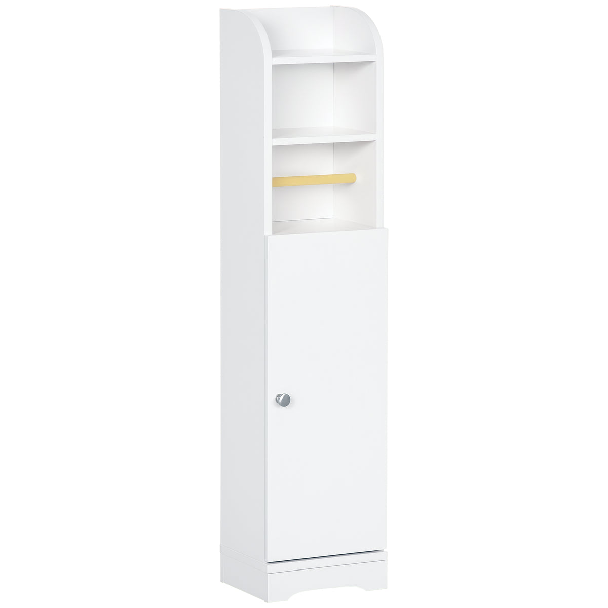 Meuble bas de salle de bain 1 étagère supérieure ouverte 2 compartiments et 1 placard 23 x 18 x 100 cm blanc-0