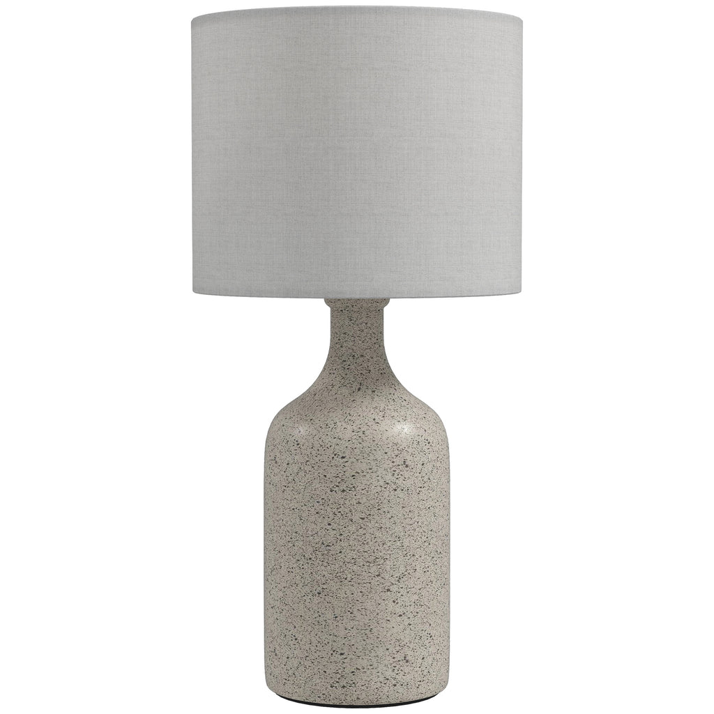Lampe de Table avec Base en Céramique et Abat-Jour en Lin, Lampe de Chevet Rétro avec Culot E27, Blanc et Sable-0