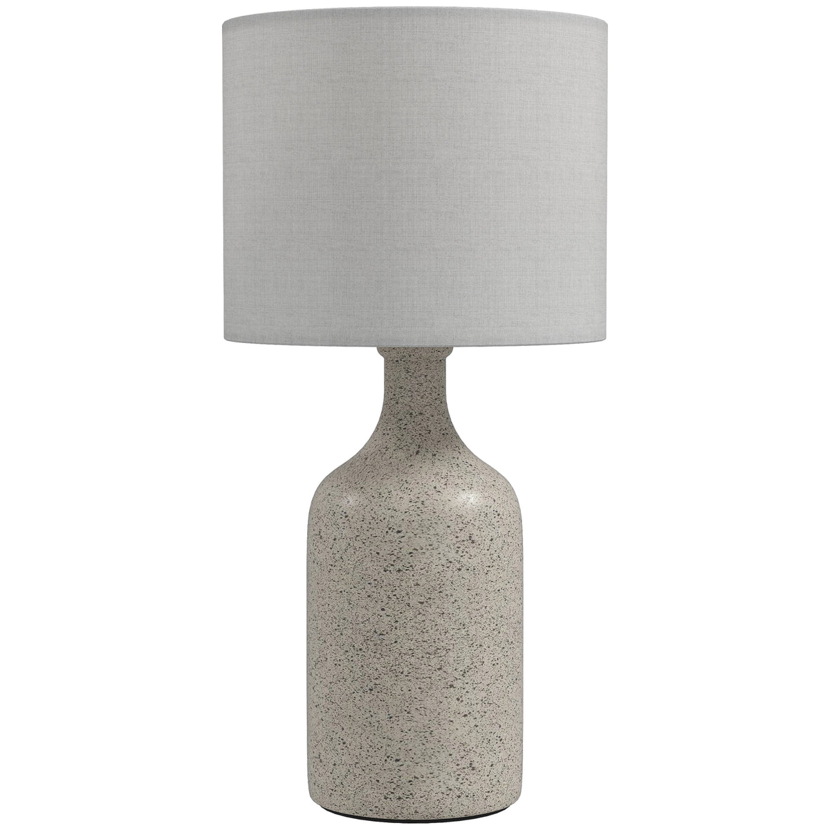 Lampe de Table avec Base en Céramique et Abat-Jour en Lin, Lampe de Chevet Rétro avec Culot E27, Blanc et Sable-0