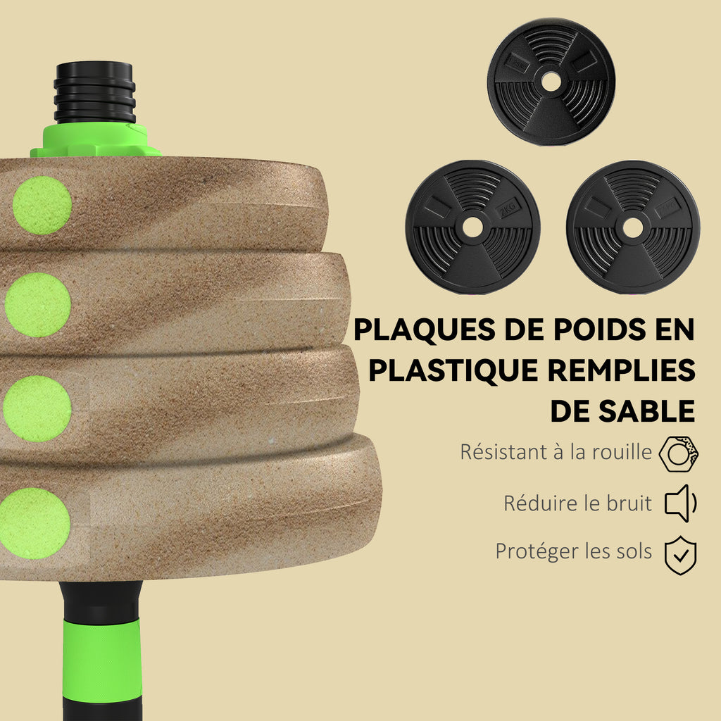 Kit haltères musculation haltères réglables 30 kg 3 en 1, ensemble de poids réglable avec barre d'extension noir-6