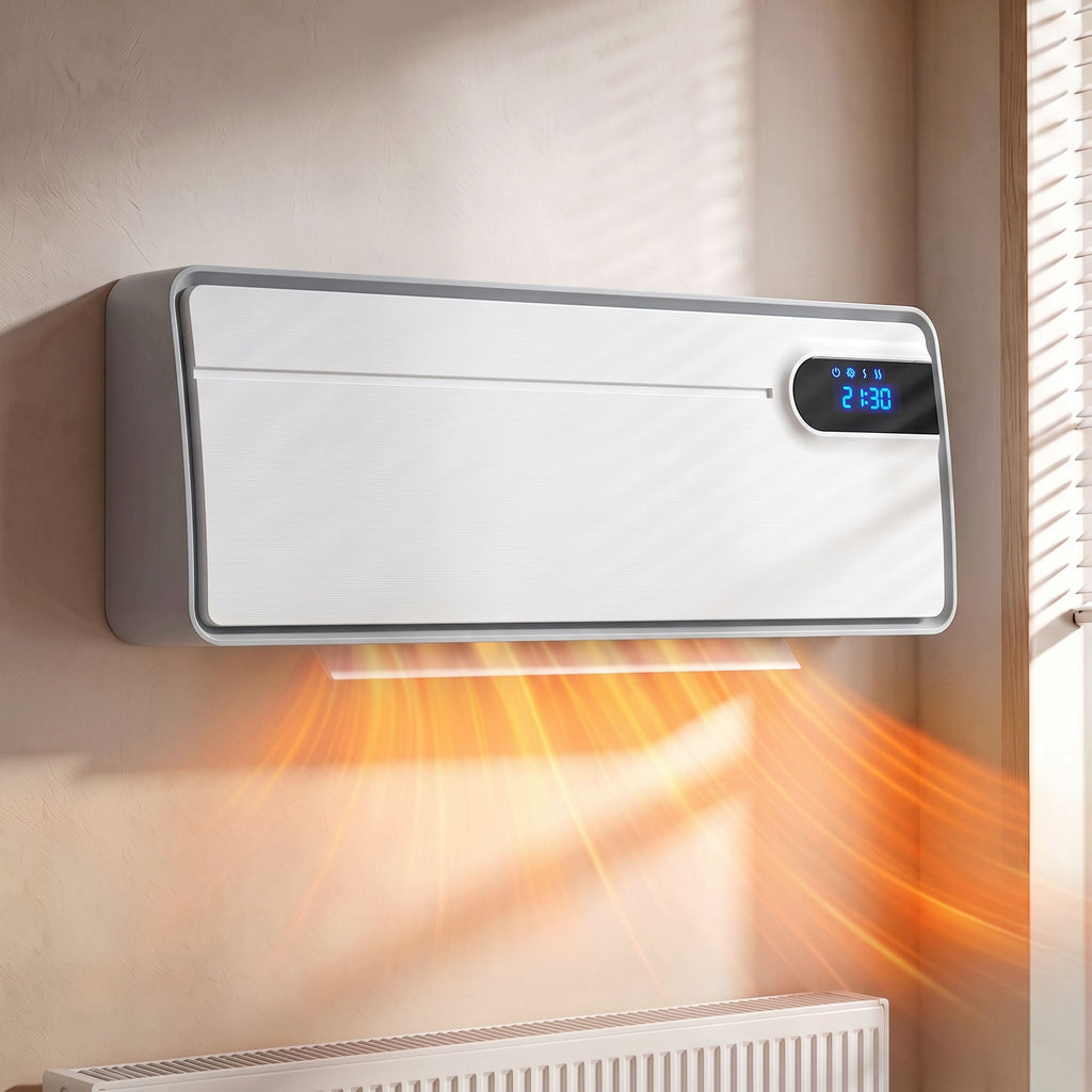 Chauffage Mural en Céramique Intelligent 2000 W, Wi-Fi, Compatible Alexa et Google Home, Oscillation, Blanc-1