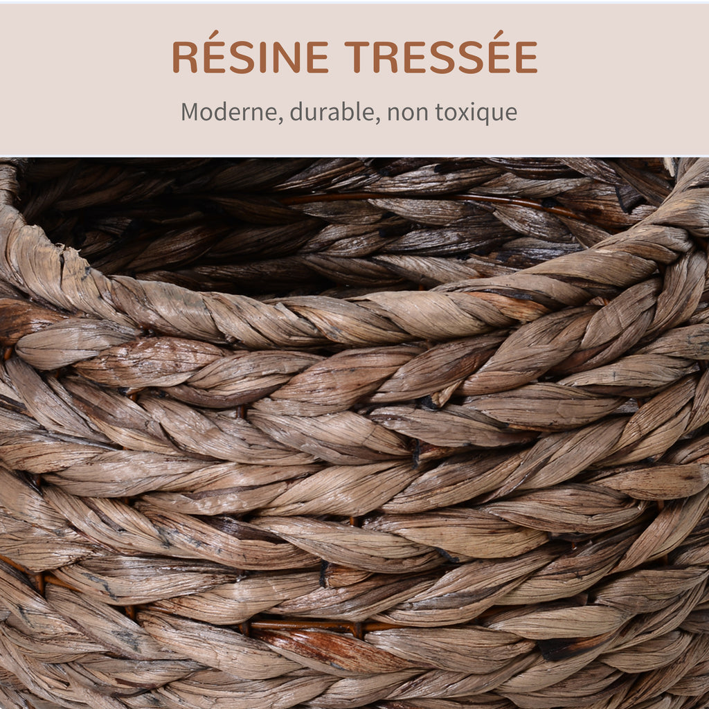 Panier lit surélevé pour chat, niche grotte cosy grand confort, dim. 40L x 37l x 51H cm coussin moelleux beige inclus-4
