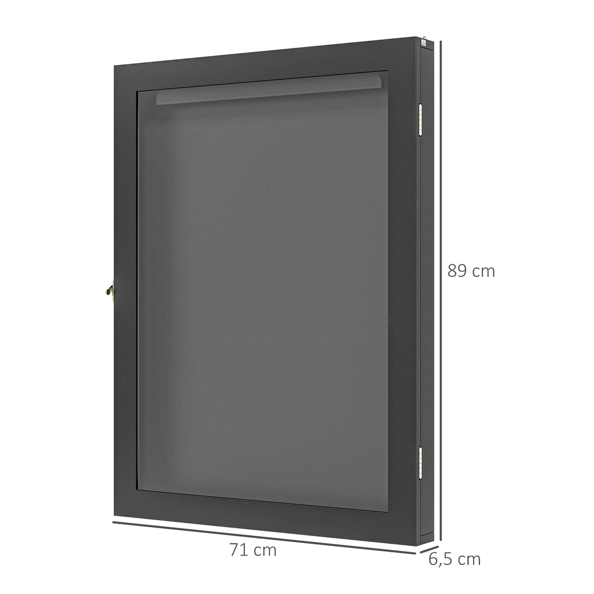 Frame box T-frame cadre pour maillot porte acrylique doublure interne feutre 71 x 6,5 x 89 cm noir-2