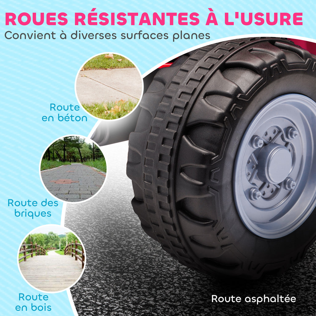Quad électrique enfant 6 V, vitesse de 2,8 km/h, phares LED, klaxon, poignée et selle ergonomique, rose-5