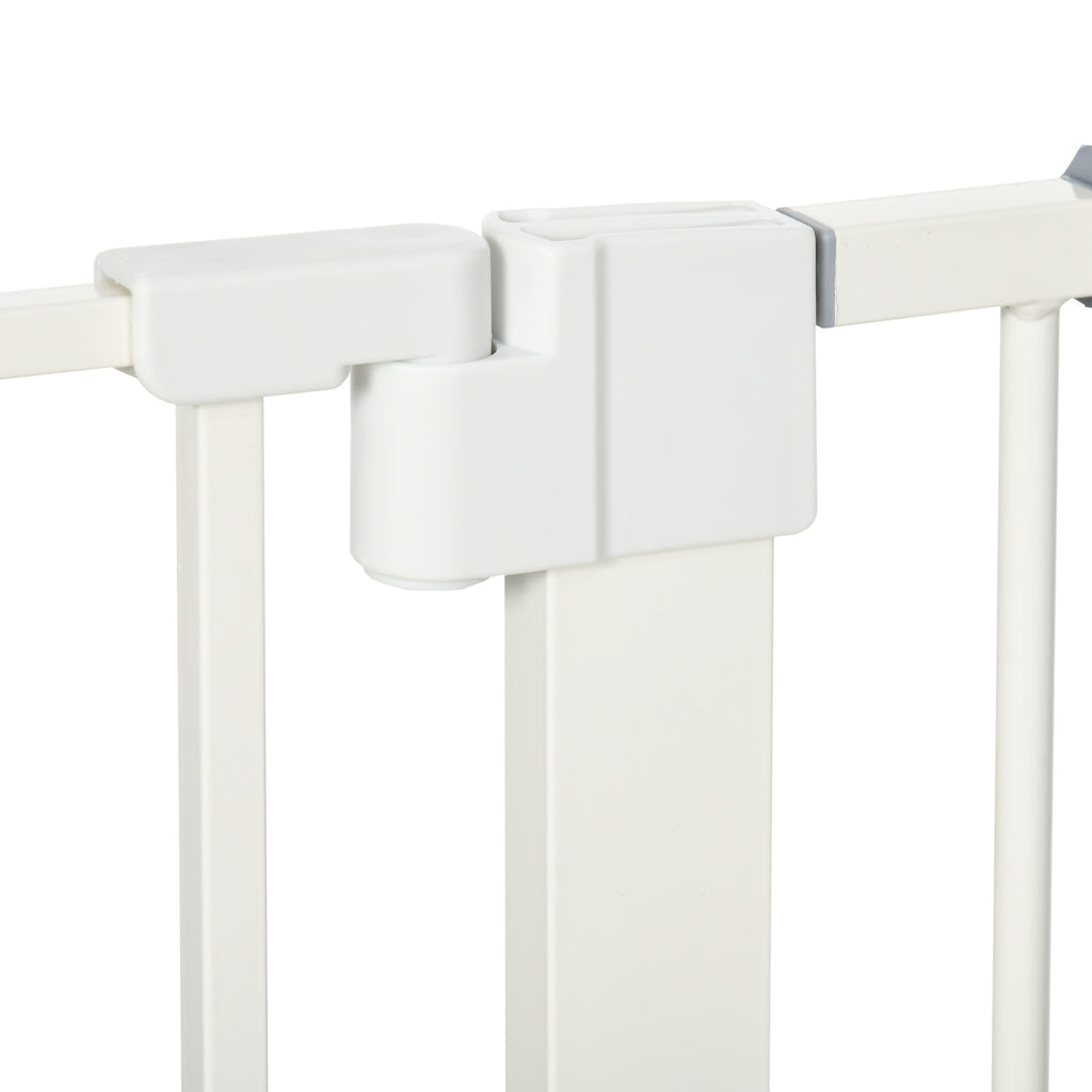 Lot de 2 barrières de sécurité pour chien animaux sans perçage avec fermeture automatique largeur 76-103 cm blanc-8