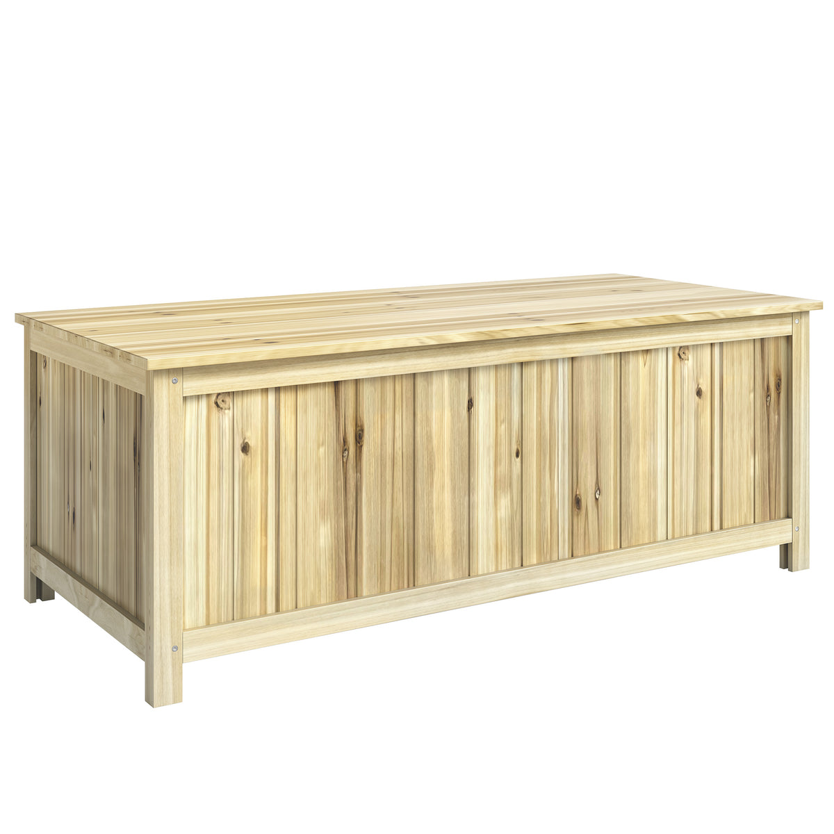 Coffre de rangement jardin en bois 172L avec vérins, pour l'extérieur - 120L x 55l x 45H cm-0