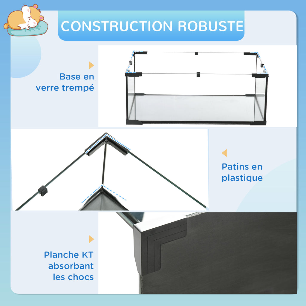 Cage hamster cage rongeur 3 niveaux avec roue rampes maisonnette abreuvoir mangeoire 60L x 40l x 54,5H cm noir-5