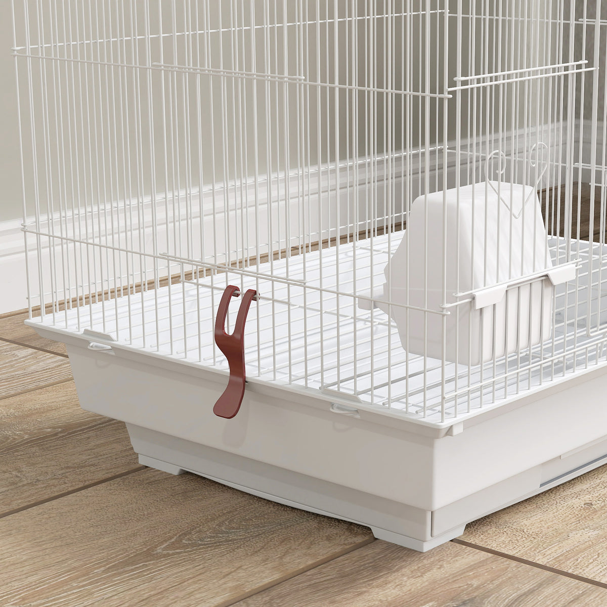 Cage à oiseaux 46 x 36 x 100 cm 4 mangeoires 3 perchoirs cage pour perruche calopsitte conure pinson canaris-8