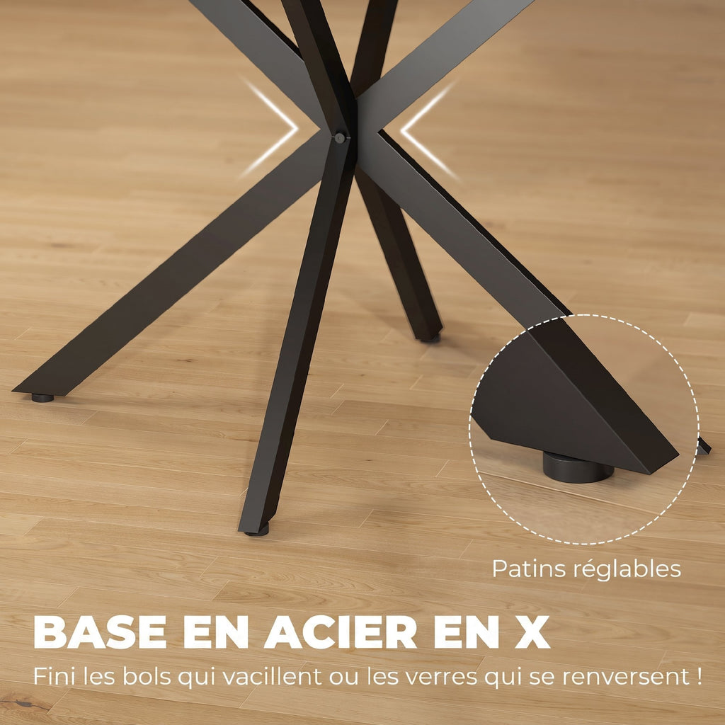 Table à manger extensible ovale pour 4 à 6 personnes, table de cuisine avec rallonge 100-135 cm, effet bois marron-6