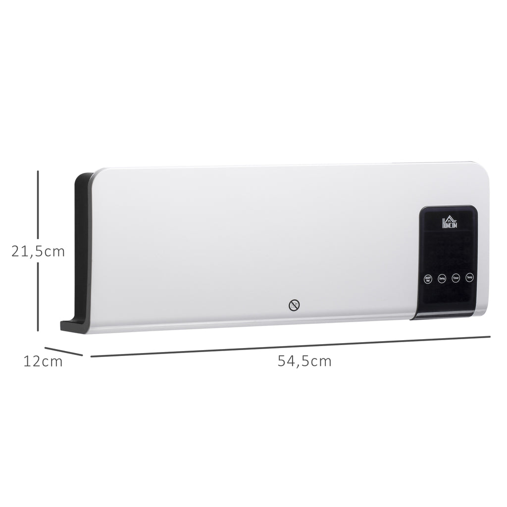 Radiateur soufflant mural chauffage céramique PTC - 1000 W / 2000 W oscillation minuterie avec télécommande blanc-2