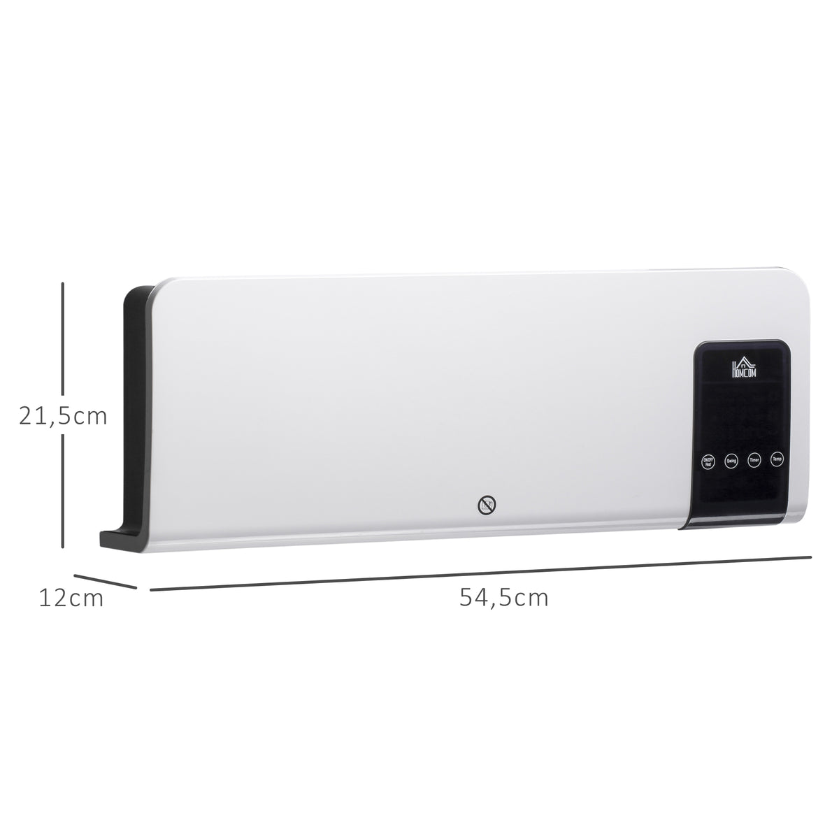 Radiateur soufflant mural chauffage céramique PTC - 1000 W / 2000 W oscillation minuterie avec télécommande blanc-2