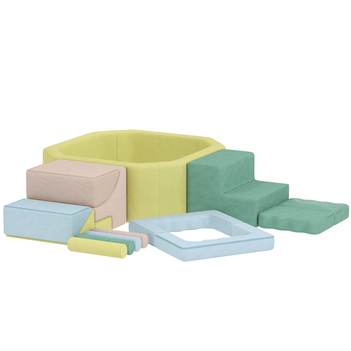 Parcours motricité bébé module motricité bébé avec piscine à balles housse lavable 160 x 137,5 x 30 cm multicolore-0