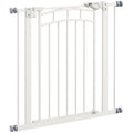 Barrière de sécurité pour chien barrière d'escalier extensible double verrouillage 74-80 x 76 cm blanc-0