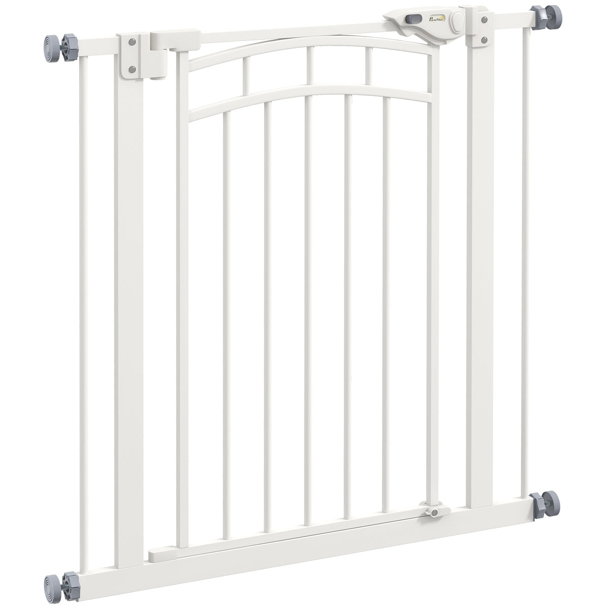 Barrière de sécurité pour chien barrière d'escalier extensible double verrouillage 74-80 x 76 cm blanc-0