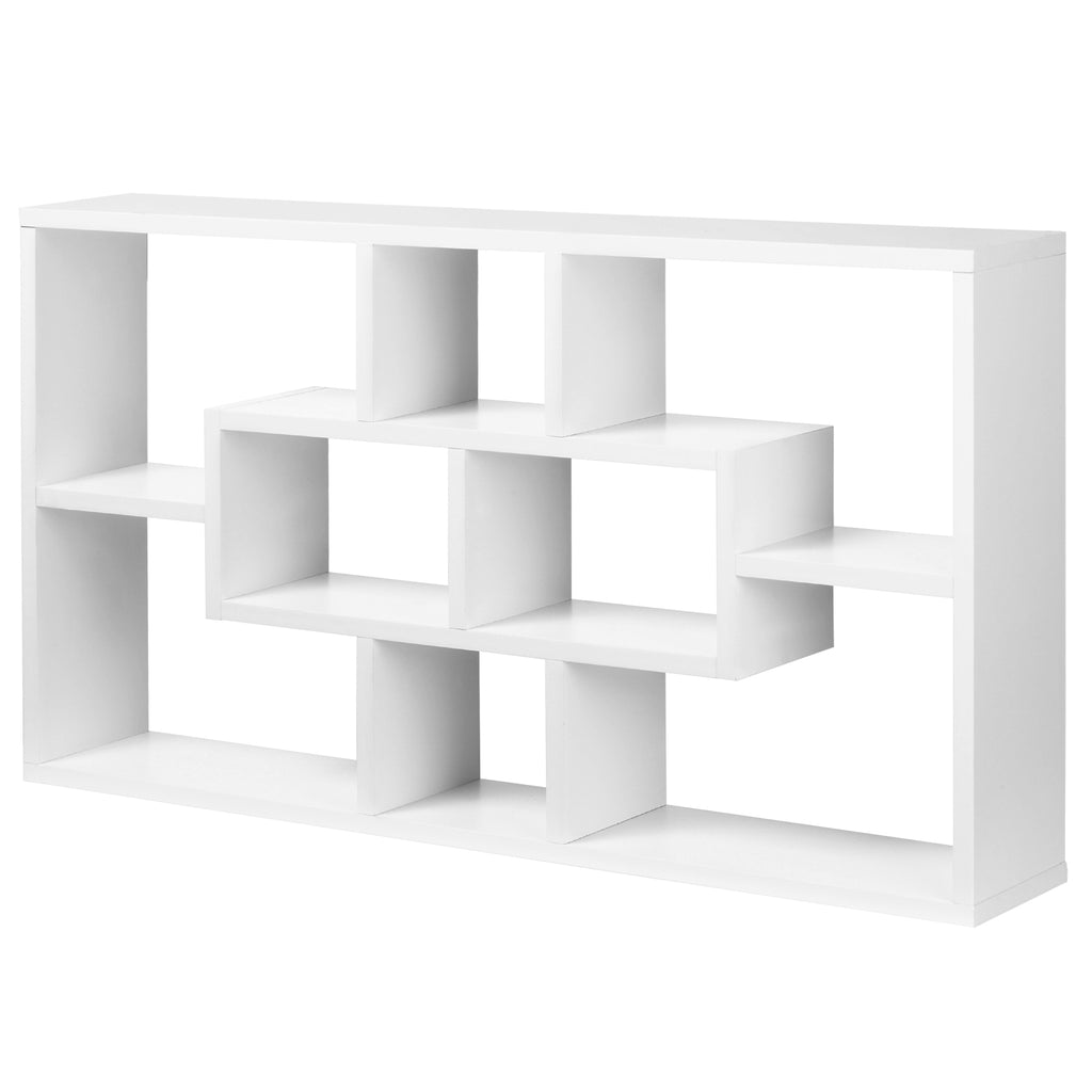 Étagère murale bibliothèque 8 cubes, meuble de rangement, design moderne, 85 x 14,5 x 47,5 cm, blanc-8