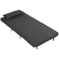 Canapé-lit 1 place avec dossier réglable, coussin inclus et pieds pliables charge 120 kg gris-0
