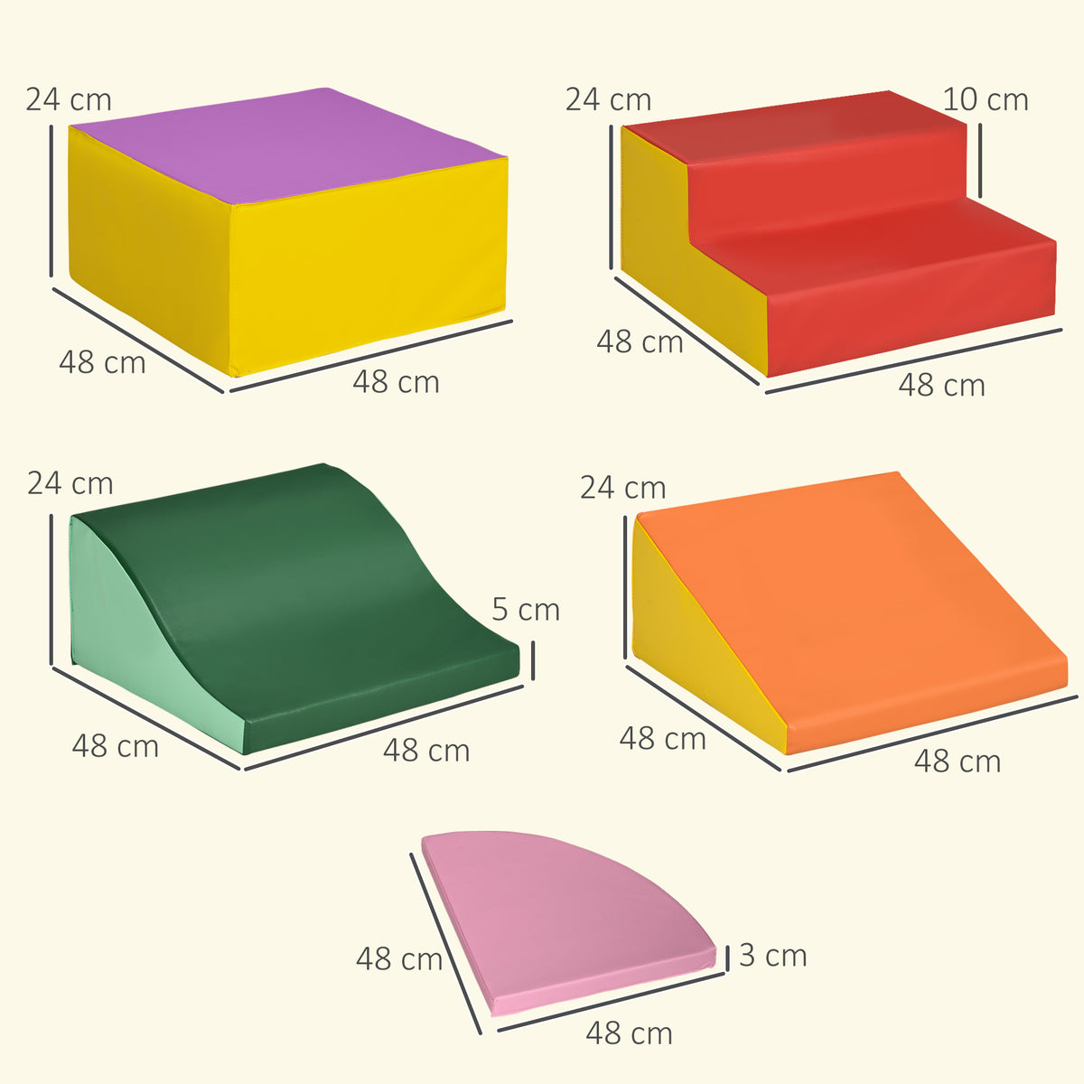 6 blocs de construction en mousse XXL pour enfants - normes EN71-1-2-3 - mousse EPE Revêtement synthétique-2