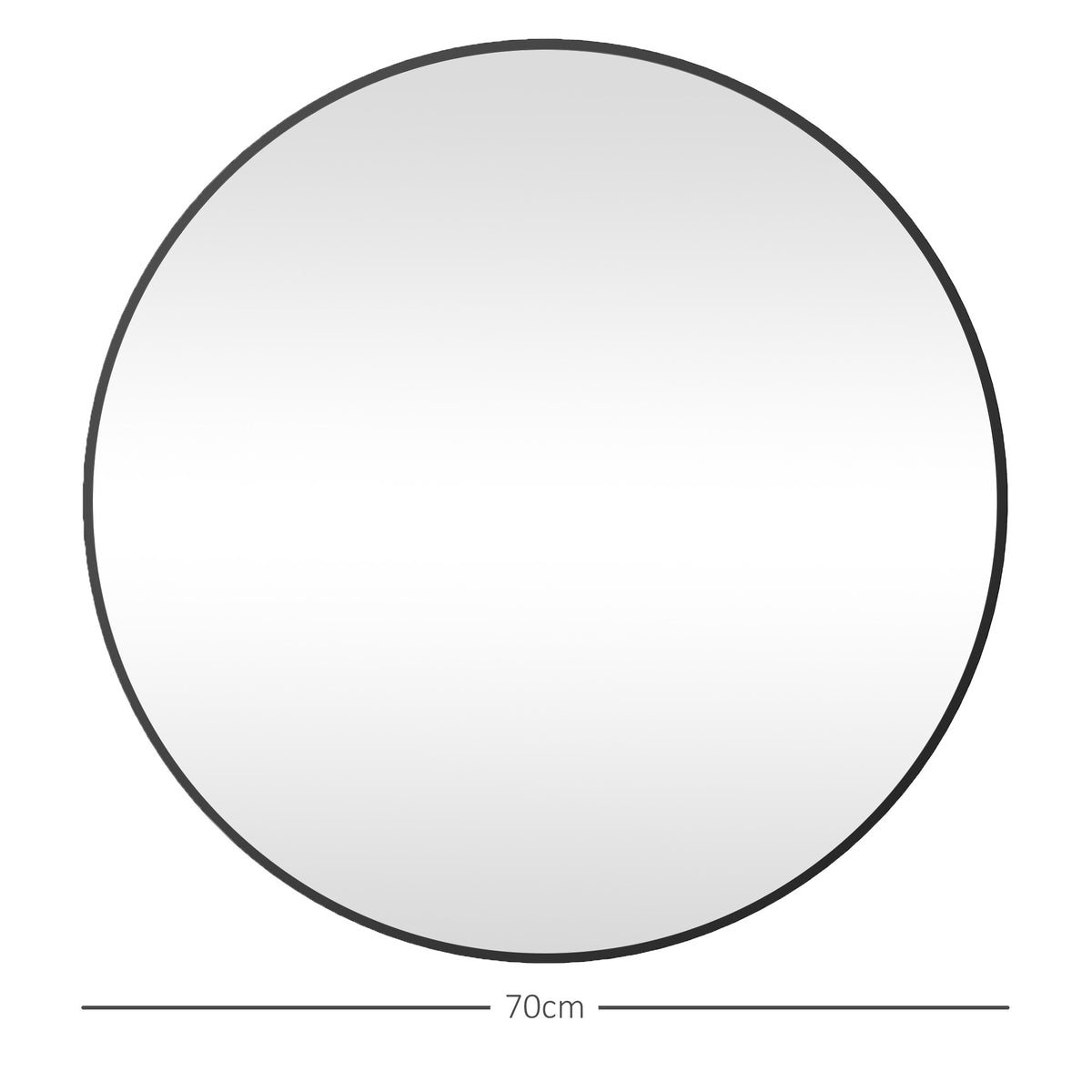 Miroir rond miroir salle de bain cadre en métal facile à installer, pour chambre, salon, entrée, Ø 70 x 2,5 cm noir-2