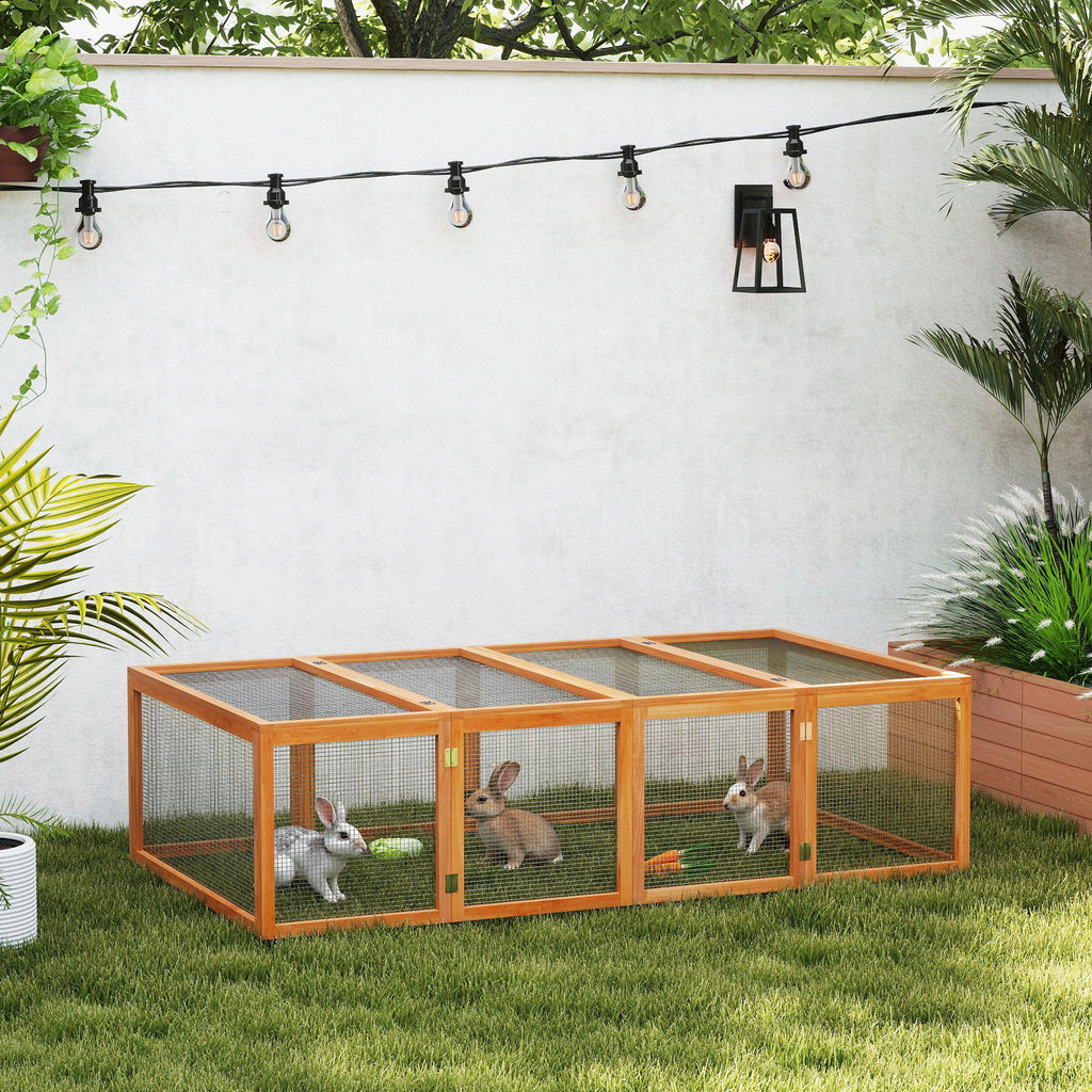 Clapier cage à lapins extérieur intérieur 2 portes supérieures 181L x 100l x 48H cm bois massif marron-1