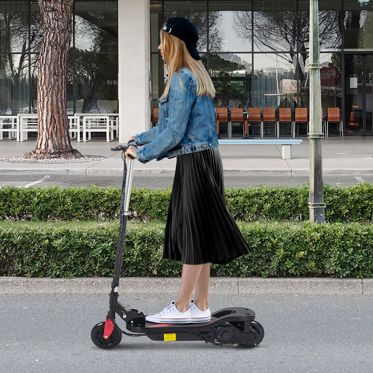 Trottinette électrique pliante pour enfant de 7+ans, 120W Vitesse max 12km/h, 75x36x82-93 cm Noir-1