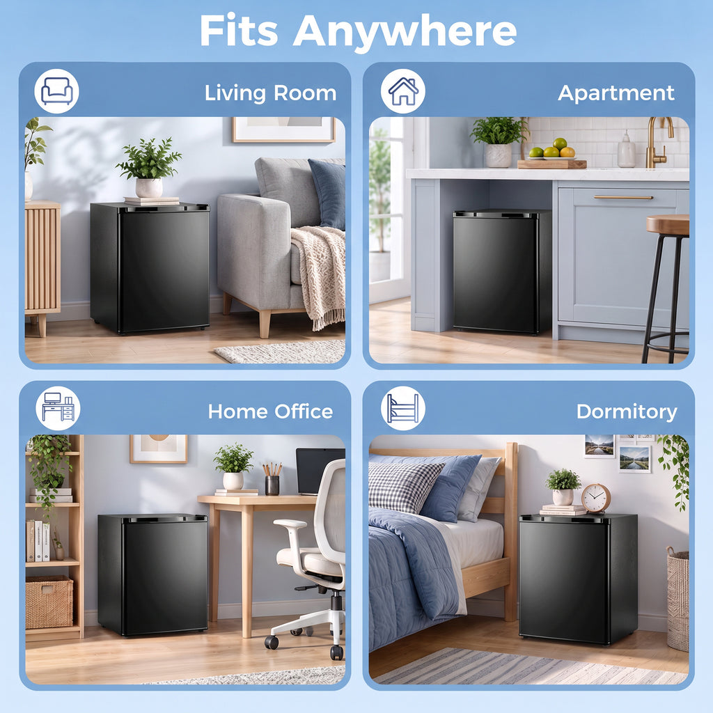 Mini Congélateur 59 L, Petit Congelateur Compact Silencieux Pose Libre, Porte Réversible, Température Réglable, Noir-8