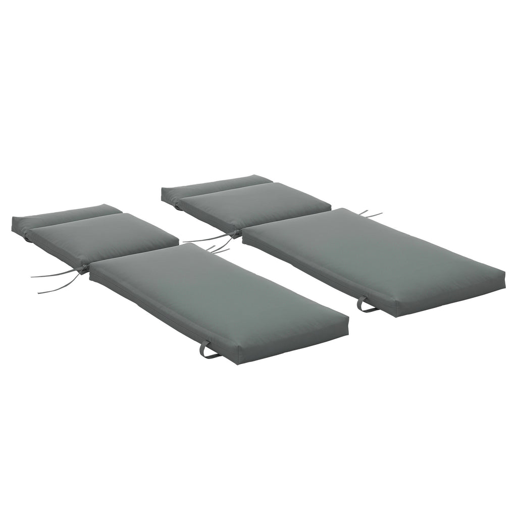 Lot de 2 Matelas pour Chaise Longue transat Bain de Soleil avec Sangles d'attache pour Jardin MATELAS-0