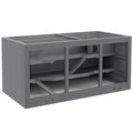 Cage à hamster cage gerbilles 2 niveaux toit ouvrable fenêtres cabane 2 échelle, 115 x 57 x 55 cm, gris-0