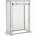 Serre de jardin, serre de balcon, bâche renforcée PE, châssis en acier, porte zippée enroulable, 100 x 50 x 150 cm blanc-0