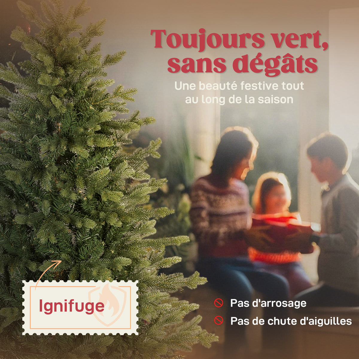Sapin de Noël artificiel 150 cm, arbre de Noël réaliste avec 1202 pointes de branche articulée, support en métal, vert-3