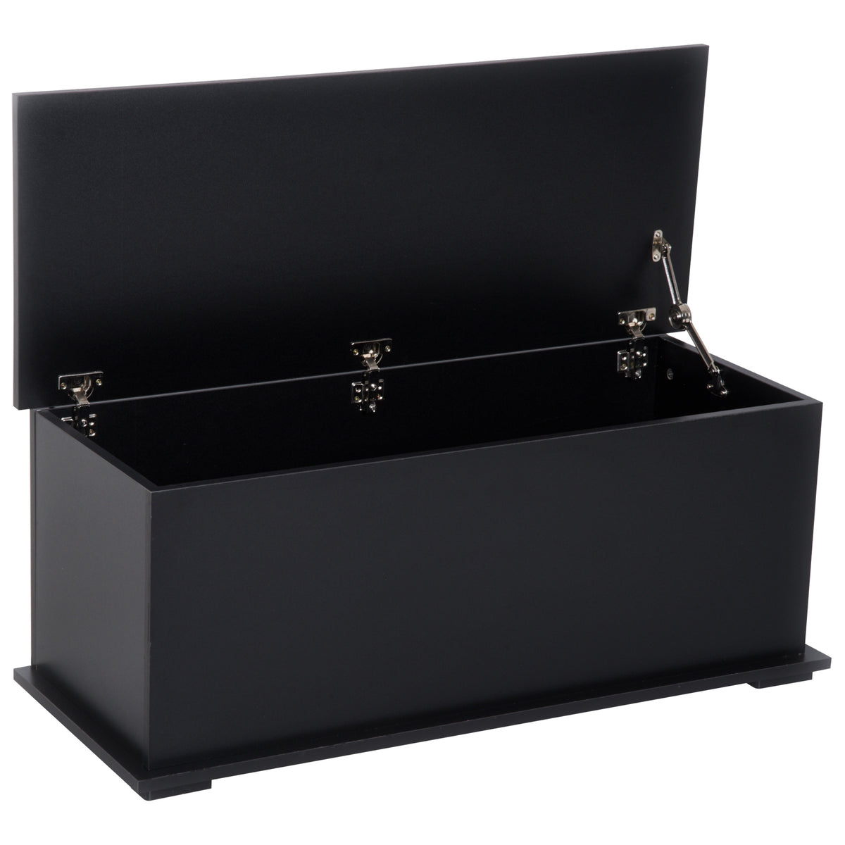 Coffre de rangement coffre à jouets grande capacité de rangement charnière verrouillée  en bois 100 x 40 x 40 cm noir-0