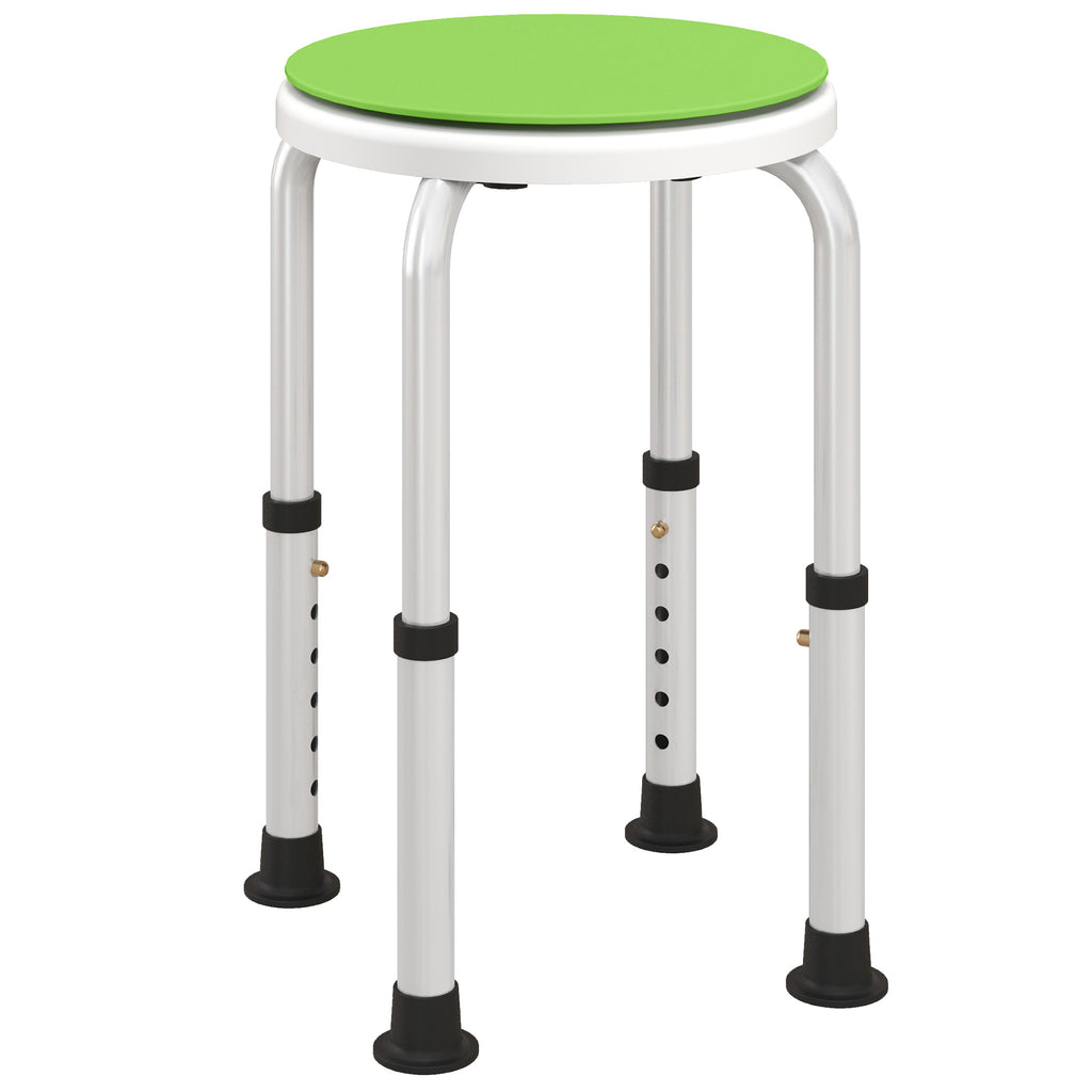 Tabouret de douche siège de douche antidérapant tabouret de bain hauteur réglable pivotant à 360° en aluminium-0