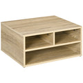 Organiseur bureau aspect bois avec 3 compartiments fournitures support d'imprimante dim. 47L x 40l x 22,5H cm-0