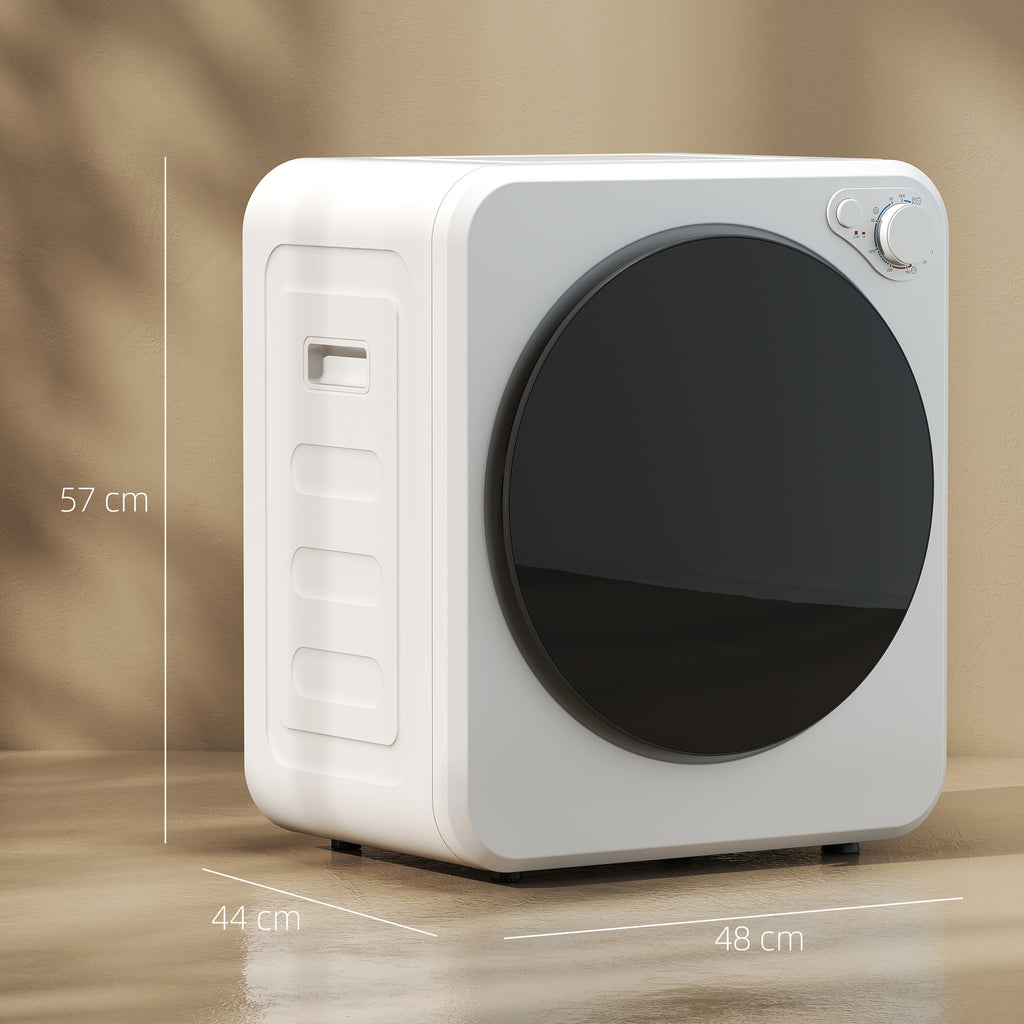 Sèche-linge à évacuation portable 2,5 Kg, sèche-linge électrique 400/800 W, 5 modes de séchage, 48 x 44 x 57 cm, blanc-2