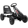 Kart à pédales Go-Kart pour enfants siège réglable pneus EVA embrayage manuel et frein 110 x 61 x 62 cm noir-0
