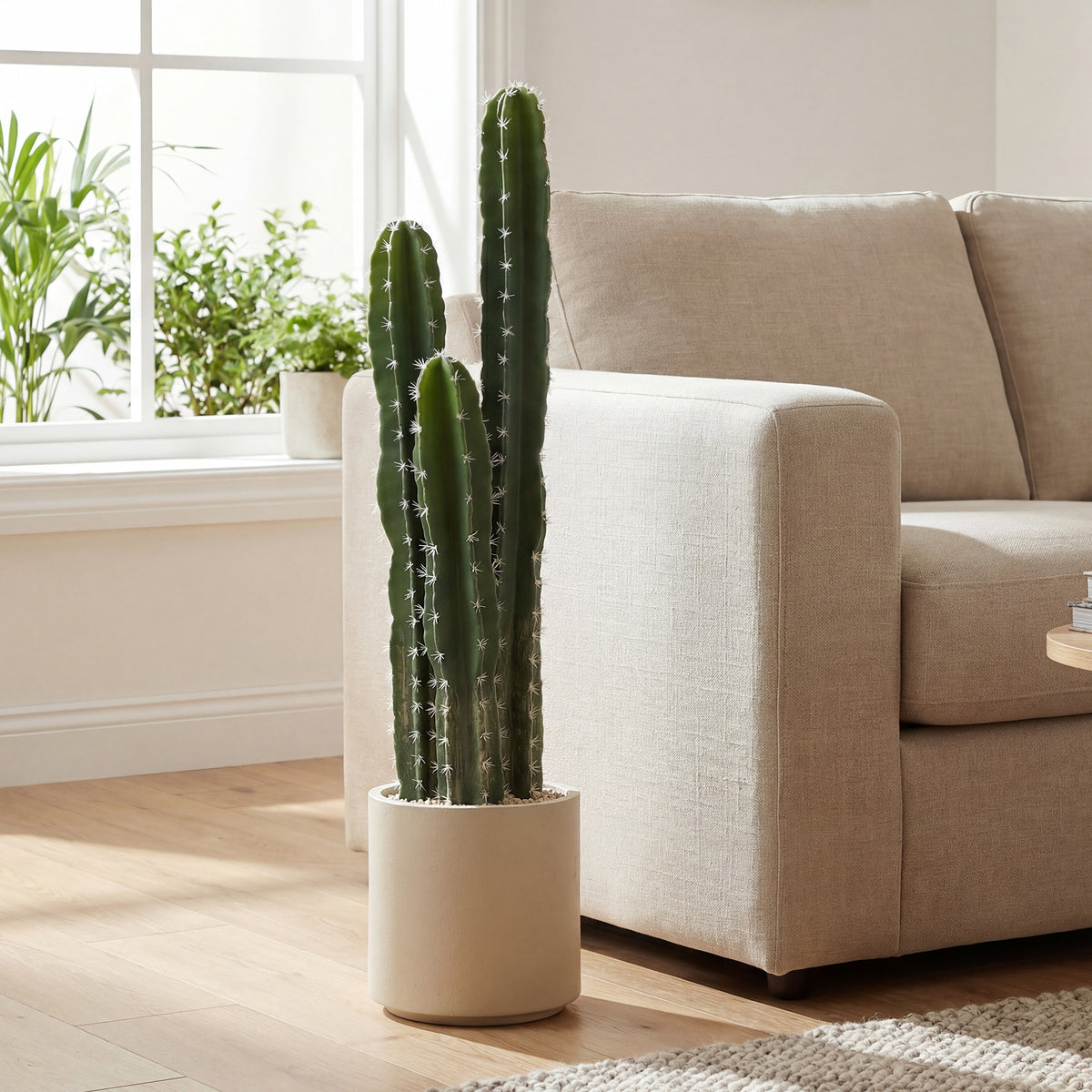 Cactus Artificiel 95 cm, Plante Artificielle en Pot, Tiges Réglables, Grand Réalisme, pour Maison et Bureau, Vert-1